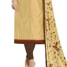 MANVAA Abstract Printed Thread Work Unstitched Dress Material image 3