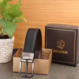 ZEVORA Men Reversible Textured PU Formal Belt-picture-25