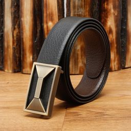 Teakwood Leathers Men Black Textured Leather Formal Belt-image-80