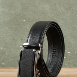 Teakwood Leathers Men Black Textured Leather Formal Belt-image-81