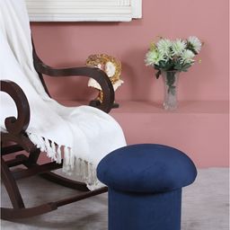 Shadowkart Navy Blue Wooden Pouffes Sitting Mudda Ottomans-34