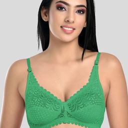 StyFun Pack Of 2 Green & Pink Non Padded & Non Wired Floral Bra-image-33