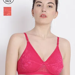 ABELINO  Pack of 2 Orange & Pink Floral Bra PRIYA2PCPIN-image-56