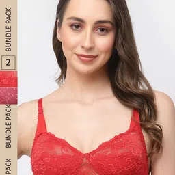 Docare Pack of 2 Non-Padded Lace Bralette Bra-image-85