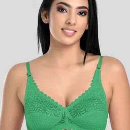 StyFun Pack Of 2 Blue & Green Non Padded & Non Wired Floral Bra-image-32