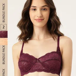 DressBerry Pack Of 2 Self Design Non Padded Non-Wired Bra-6