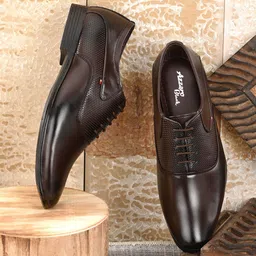 Azzaro Black Men Brown Solid Formal Derby-image-42