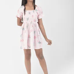 Crimsoune Club Girls Floral Print Fit & Flare Dress-picture-40