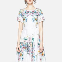 JC Collection White & Blue Floral Printed Dress-31