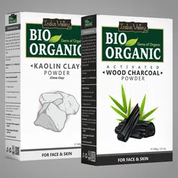 Indus Valley Set Of 2 Bio Organic Kaolin Face Pack Powder & Charcoal Face Pack Powder 200g-21