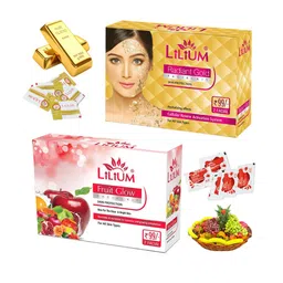 Lilium Fruit Glow & Gold Facial Kit For Revitalize Luminous & Cellular Renewal - 60g Each-17