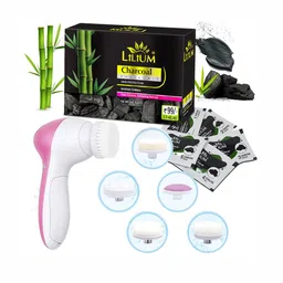 Lilium Charcoal Facial Kit For Deep Cleansing - 60g With 5-In-1 Massager-7