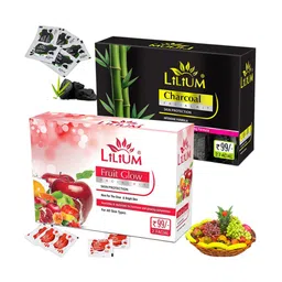 Lilium Charcoal & Fruit Glow Facial Kit For Luminous & Radiant Complexion - 60g Each-image-94