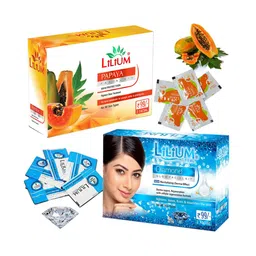 Lilium Papaya & Diamond Facial Kit For Glowing & Nourishes Skin - 60g Each-16
