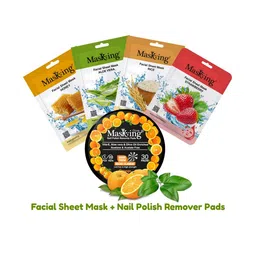 MasKing Pack of 4 Skin Soothing Facial Mask and Nail Polish Remover Combo-20