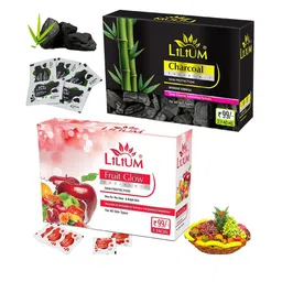 Lilium Charcoal & Fruit Glow Facial Kit For Luminous Glowing Complexion - 60g Each-image-93