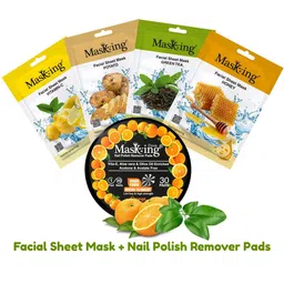 MasKing Pack of 4 Skin Hydrating Facial Mask and Nail Polish Remover Combo-image-78
