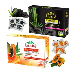 Lilium Charcoal & Papaya Facial Kit For Deep Cleanse & Pigment Clear Treatment - 60g Each-3