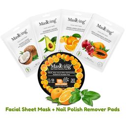 MasKing Pack of 4 Bamboo Facial Mask and Nail Polish Remover Combo-13