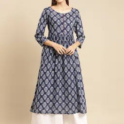 Rangita Ethnic Motifs Printed Cotton Kurta-image-26