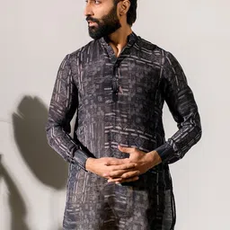 QB MEN Ethnic Motifs Printed Straight Kurta-48