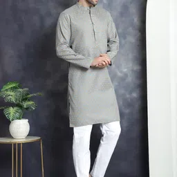 Anouk Geometric Woven Design Kurta-picture-1