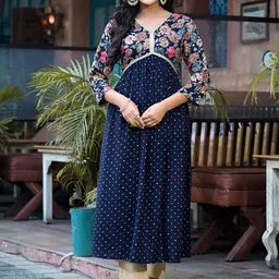 Label Khoj Floral Printed V-Neck Anarkali Kurta-26