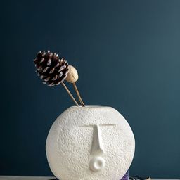 Glimpse Homes Off White Textured Ceramic Flower Vase-picture-16