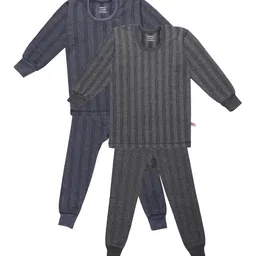VIMAL JONNEY  Kids Pack of 2 Striped Cotton Thermal Sets-47