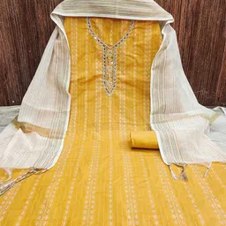 KALINI Ethnic Motifs Embellished Beads and Stones Unstitched Dress Material-image-8
