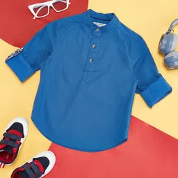 Pantaloons Junior Boys Polka Dot Printed Cotton Casual Shirt-image-82