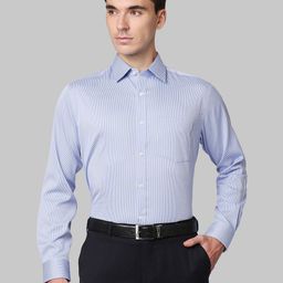 Park Avenue Men Blue Regular Fit Striped Formal Shirt-image-67