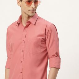 English Navy Men Coral Classic Slim Fit Casual Shirt-image-92