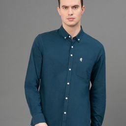 Red Tape Button-Down Collar Opaque Cotton Casual Shirt-image-80