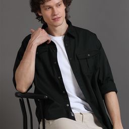 SILISOUL Relaxed Long Sleeves Spread Collar Cotton Opaque Casual Shirt-image-88