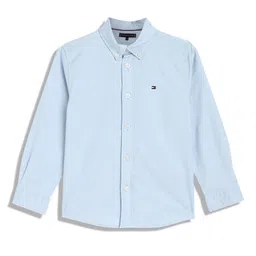 Tommy Hilfiger Boys Button-Down Collar Solid Cotton Casual Shirt-image-14