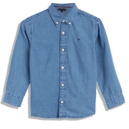 Tommy Hilfiger Boys Button-Down Collar Solid Cotton Casual Shirt-image-31