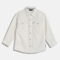 Tommy Hilfiger Boys Spread Collar Solid Cotton Casual Shirt-image-57