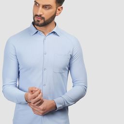 Harfun Men Spread Collar Solid Slim Fit Formal Shirt-image-47