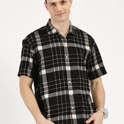 RAVINIK Men Classic Spread Collar Multi Striped Cotton Casual Shirt-picture-40
