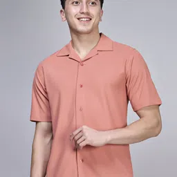 MAXZONE Men Classic Cuban Collar Solid Casual Shirt-image-42