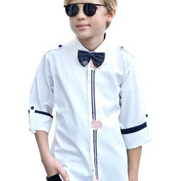 MashUp Boys Classic Spread Collar Solid Cotton Casual Shirt-image-115