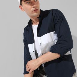 Campus Sutra Classic Fit Colourblocked Cotton Casual Shirt-image-96