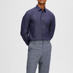 SELECTED Slim Fit Textured Self Design Cotton Formal Shirt-image-44