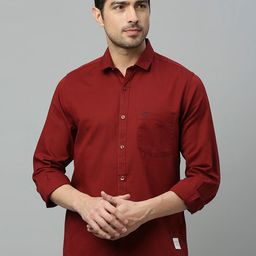 Thomas Scott Spread Collar Classic Slim Fit Opaque Casual Shirt-picture-17