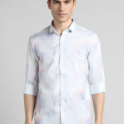 SIMON CARTER LONDON Abstract Printed Slim Fit Cotton Casual Shirt-image-19