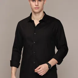 French Connection Men Premium Spread Collar Solid Cotton Slim Fit Casual Shirt-image-78