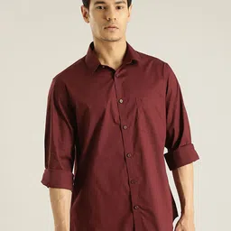 Indian Terrain Chiseled Slim Fit Opaque Casual Shirt-image-29