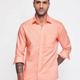 Red Flame Men Slim Fit Solid Spread Collar Casual Shirt-picture-4