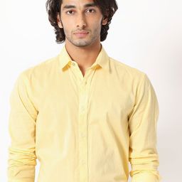 RARE RABBIT Men Flees Spread Collar Slim Fit Opaque Cotton Shirt-image-78